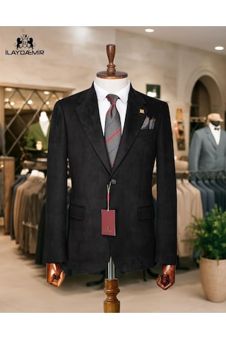 İlayda Emir İtalyan Kesim Blazer Erkek Süet Ceket Tarçın