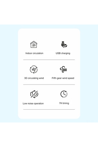 Vkemall Hızlı Şarjlı 5 Kademeli Ayarlanabilir Rüzgar Hızına Sahip Taşınabilir Masa Fanı