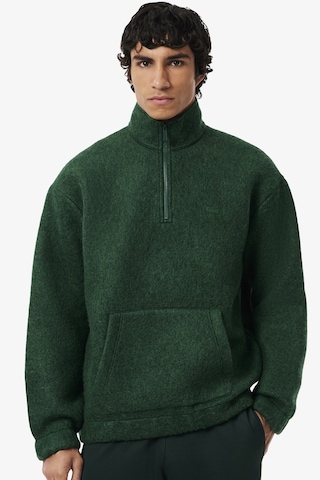 Lacoste Loose Fit 1/4 Zip Men's Cotton Sweatshirt Erkek Bol Kesim Dik Yaka 1/4 Fermuar Sweatshirt Yeşil Yeşil