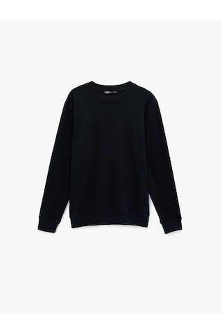 Koton Uzun Kollu Fitilli Regular Fit Basic Bisiklet Yaka Sweatshirt Lacivert 6sam70012mk Lacivert