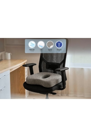 Yeni Nesil Visco Ortopedik Ergonomik Oturma Minderi Ofis, Araç Ve Ev Kullanımına Uygun Visko Ortopedik, Rahatlatıcı Minderi