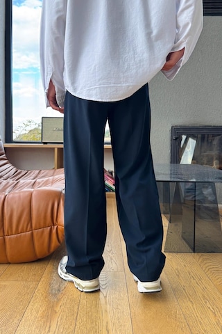 Flaw Çift Pileli Kumaş Pantolon Lacivert-27795 Lacivert