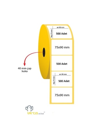 Kaktüs 75x90 Kuşe Barkod Etiket 500 Adet 1 Kaktüs 75x90 Kuşe Barkod Etiket 500 Adet 1