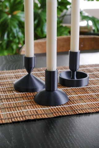 3'lü Şamdan Set Dekoratif Bioplastik Mumluk