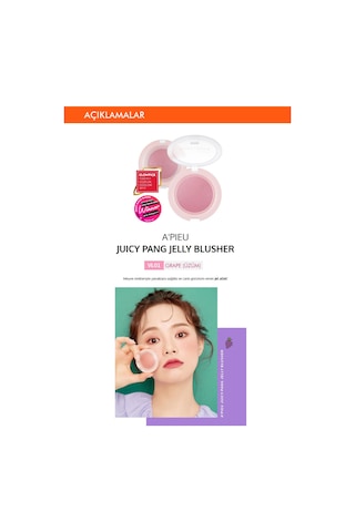 Missha A'PIEU Juicy-Pang Jelly Blusher Meyve Tonlarında Doğal Görünümlü Jel Allık VL01