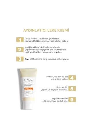 Sinoz %3 C Vitaminli Koyu Ton Eşitleyici Krem 40 ML