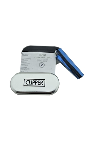 Clipper Kişiye Özel Metal Çakmak Özel Kutulu ve Baskılı Mavi