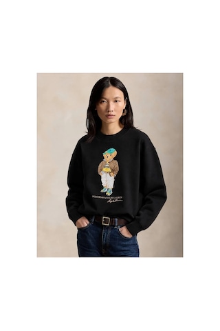 Polo Ralph Lauren Polo Bear Bisiklet Yaka Sweatshirt Siyah