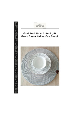 Özel Seri 39cm 2 Renk Jüt Örme Supla Kahve Çay Davet Çok Renkli