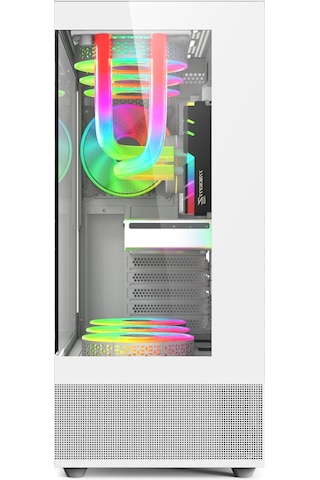 Gametech Phantom 6 x 120 MM RGB Fanlı Oyuncu Bilgisayar Kasası Beyaz