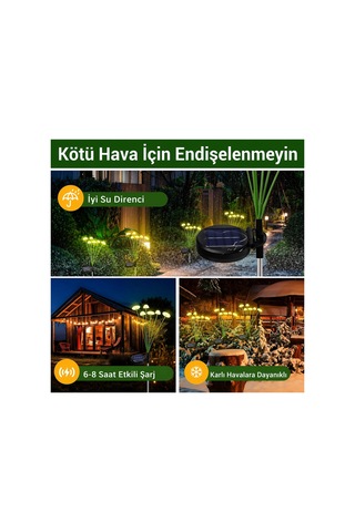 2 Adet Dekoratif Mantar Görünümlü 6lı Solar Led Lamba Güneş Enerjilli Su Geçirmez Bahçe Aydınlatma