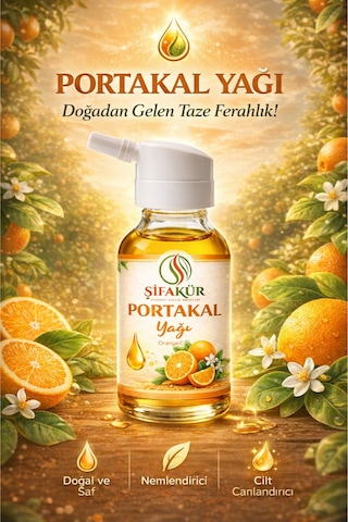 Şifakür Portakal Yağı Saf Doğal Canlandırıcı Cilt, Saç & Masaj Bakımı 20ml 20 Ml