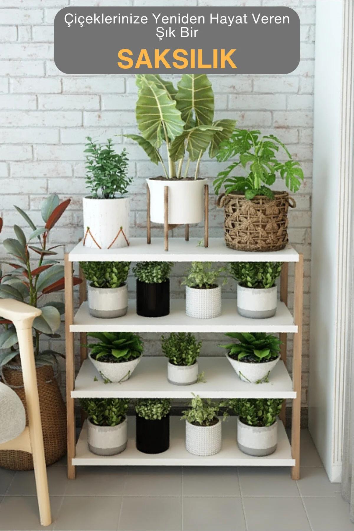 Helsa 4 Raflı Ahşap Ayakkabılık -çok Amaçlı Dekoratif Raf, Organizer - Demonte Ve Kolay Montaj Beyaz