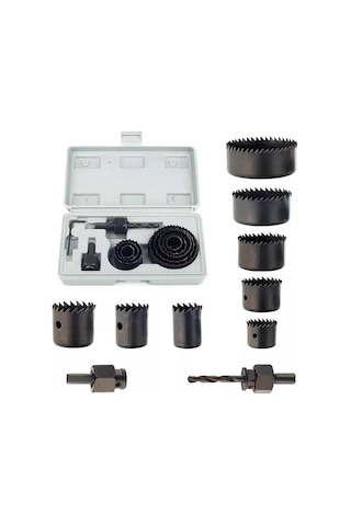 11 Parça Panç Seti Ahşap Demir Ağaç Delme Delik Açma Testere Seti