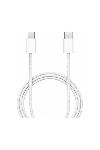 60w Destekli iPhone Samsung Xiaomi Oppo Uyumlu Hızlı Şarj - Şarj Kablosu - Type C To Type C - Hasır Örgü - 1 Mt