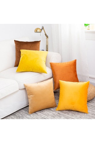 Aubyhe Yeşil Pilli Yastık Kılıfı 45x45 Cm - Kaliteli Kadife - Ev Dekoru - Oeko-tex/grs/bcı Onaylı - Yastık İçeriği Yok Diğer