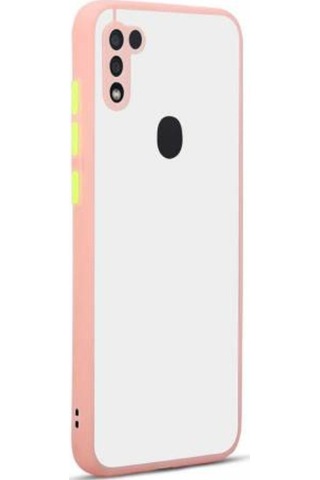 Galaxy M11 Kılıf Zore Hux Düğme Ve Kapak Zıt Renk Kılıf