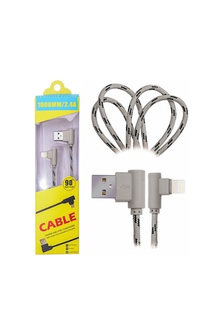 Ally Apple iPhone Uyumlu Lightning Eğik Başlı Halat Usb Kablo 1Metre (195501699)