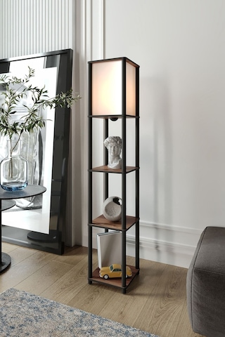 Ravilo Sakura Raflı Lambader Ceviz, 1. Sınıf Mdf Ve Pvc Başlık Ceviz