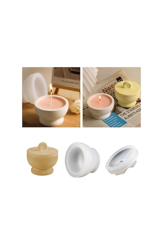 Silikon Taş Tozu Ayaklı Mumluk Mücevher Saklama Kutusu Kalıbı