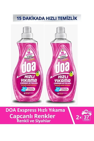 Doa Express Hızlı Yıkama Canlı Renkler Renkli Ve Siyahlar Sıvı Çamaşır Deterjanı 1480 Ml X 2 Adet