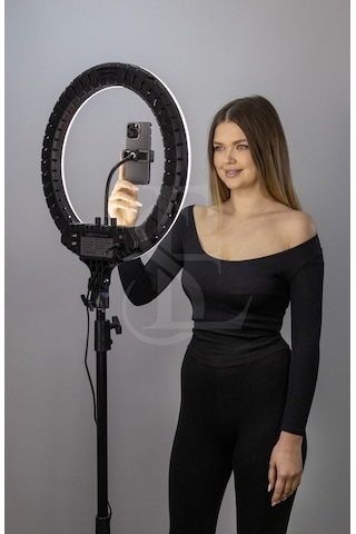 18 Inç Ring Light Youtuber Makyaj Güzellik 5500k 48w Kuaför Kit Çantalı Ve Kumandalı