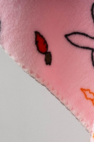 Bebitof Sevimli Tavşan Desenli Peluş Battaniye Bbtf.pmb.95077 Pembe