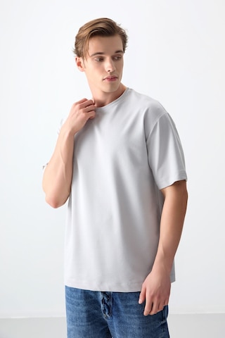 Air Jones Tommy Life Taş Pamuklu Kalın Yumuşak Dokulu Oversize Fit Basic Erkek T-shirt - 88377 Taş