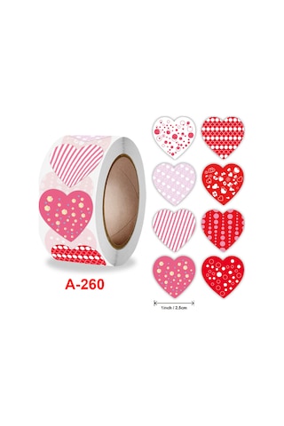 Vkemall A-263 Sevgililer Günü Kalp Desenli Vinil Sticker, Evlilik & Ticari Dekorasyon, Tek Kullanımlık Özlü Etiket Plastik, Cam, Kumaş Uyumlu