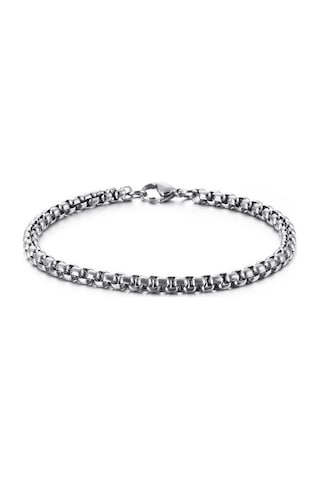 Chavin 4 mm. 21 cm. Gri Çelik Erkek Bileklik er33-4 Çelik