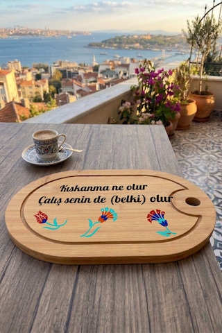 Kahve Keyfi Temalı Afilli Kahve Sunum Tablası Figür 16 Kahve Keyfi Temalı Afilli Kahve Sunum Tablası Figür 16