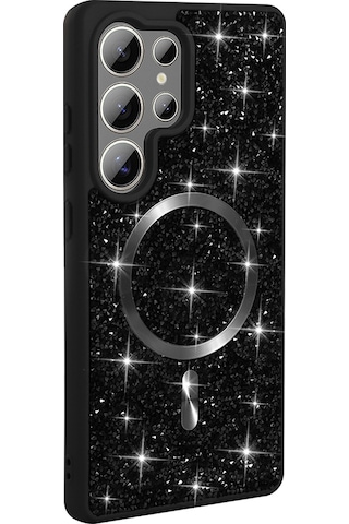 Nihcase Samsung Uyumlu Galaxy S25 Ultra Kılıf Glitter Mozaik Magsafeli Taşlı Pırlanta Kapak