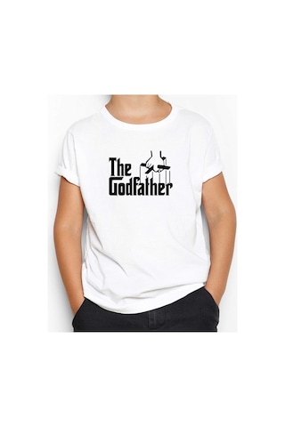 Zepplin Giyim The Godfather Black Text Beyaz Çocuk Tişört Beyaz
