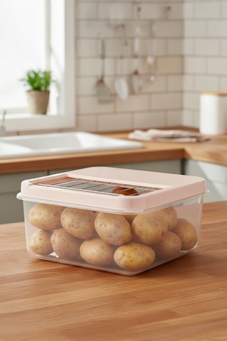 12 Litre Çok Amaçlı Sürgülü Kapak Saklama Kabı Patates Soğan Deterjan Vs. Krem Kapak