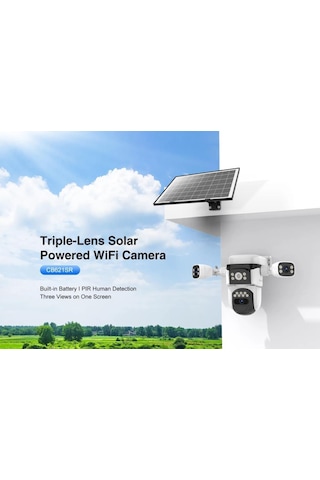 Vstarcam Cb621sr 3 Kameralı 6mp Güneş Panelli Solar Wifi Ptz Kamera