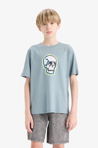 Defacto Erkek Çocuk Bisiklet Yaka Baskılı Kısa Kollu Tişört E4161a825smbe801 Mavi