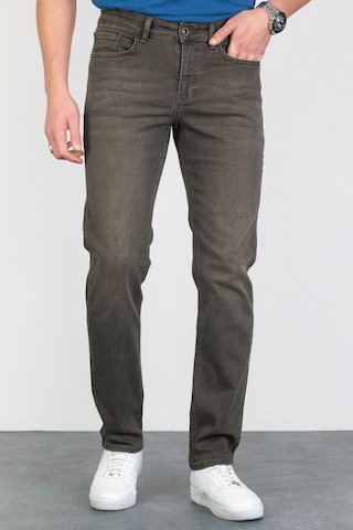 HLT Jeans Erkek Çam Yeşili Regular Fit Likralı Boru Paça Rahat Kesim Jean Kot Pantolon Hlthe001915 kahverengi