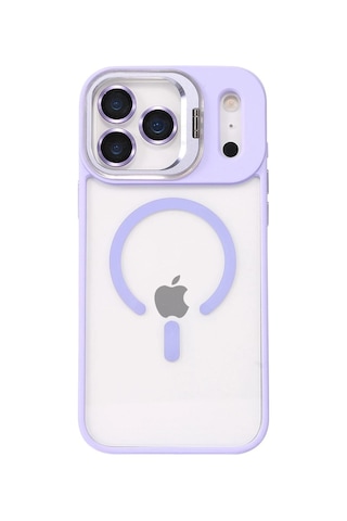 Joko Apple İphone 17 Pro Max Remim Lensli Magsafe Standlı Kapak - Lila