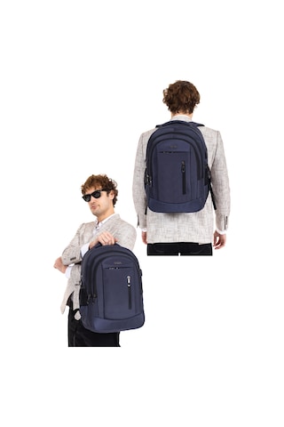 Dada 05 Lacivert Laptop Sırt Çantası 14-15,6 İnç Usb Aparat Ortopedik Sırt Darbe Emici Koruma