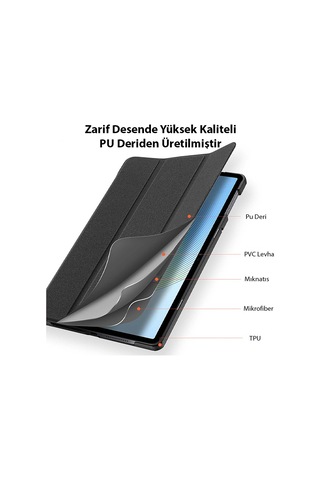 Dux Ducis Lenovo Uyumlu Tab M10 10.6 Domo Series Premium Deri Kılıf