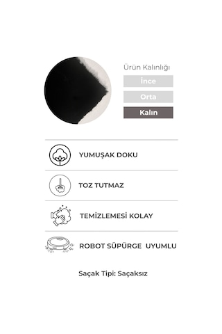 Yüksek Kalite Ekstra Yumuşak Kaymaz Özel Tabanlı Tavşan Peluş Halı Siyah