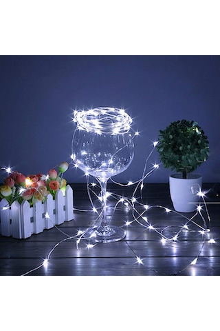 Plentiful Pilli 5 Metre Dekoratif Peri Led Beyaz Aydınlatma Süsleme Lambası