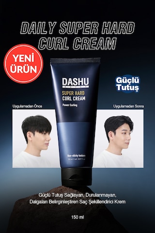 Güçlü Tutuşlu, Durulanmayan, Dalgaları Belirginleştiren Saç Kremi Dashu Daily Super Hard Curl Cream