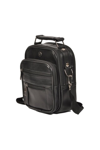 Praff Leather Siyah Hakiki Deri Çok Bölmeli Erkek Portfoy El Çanta Pc-004 Büyük Boy