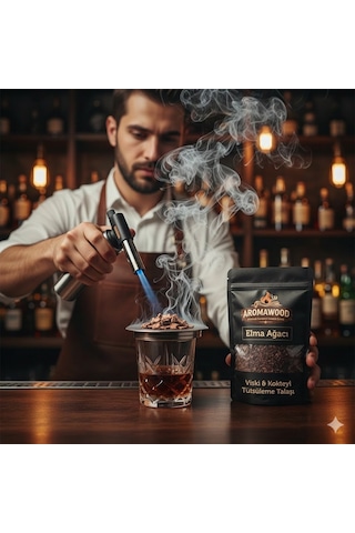 Viski & Kokteyl İçin Premium Elma Ağacı Soğuk Tütsüleme Aroma Talaşı