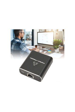 Xindoker 1000mbps Gigabit Ağ Splitteri - Rj45 1 Giriş 2 Çıkış, İki Cihazın Eş Zamanlı İnternet Erişimi, Alüminyum Alüminyum, 100m Aktarım Mesafesi