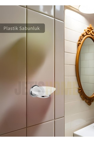 Jet's Home Sabunluk Paslanmaz Katı Sabun Tutucu Sabun Düzenleyici Plastik Krom Krom