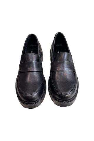 Siyah Hakiki Deri Loafer Siyah