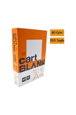 Cart Blank A4 Fotokopi Kağıdı 80 G/m² 500 Sayfa 1 Paket