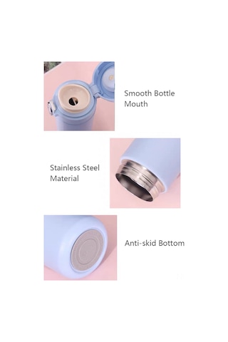 Shineyee 420ml Akıllı Sıcaklık Gösteren Termos Bardak - Led Dokunmatik Ekranlı Paslanmaz Çelik Seyahat Kuşağı Siyah